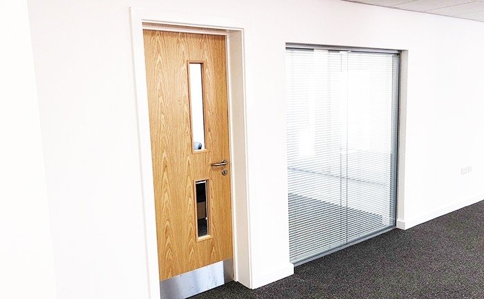 Integral blinds for a meeting room